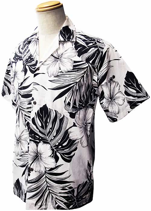 ALOHA-020 SINGLE HIBISCUS HAWAIIAN CLOTHING《ホワイト》