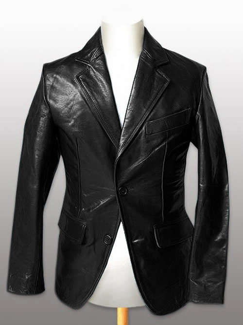 KAWA-007 革ジャケット（2ツボタン）《ブラック》
